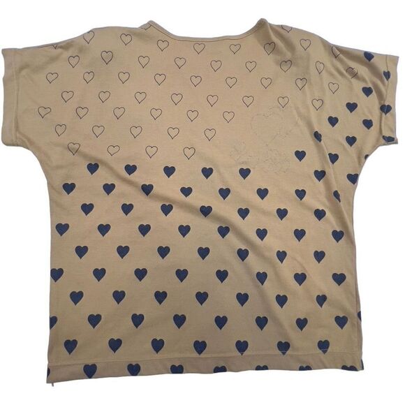 Vedo Verde Vintage Women's Sequin Heart Print Dolman Sleeve Top gold black Small - Picture 8 of 12